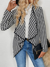 Load image into Gallery viewer, Houndstooth Open Front Long Sleeve Jacket
