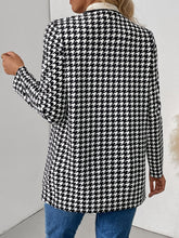 Load image into Gallery viewer, Houndstooth Open Front Long Sleeve Jacket
