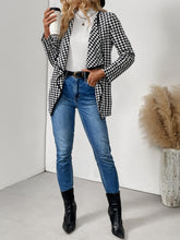 Load image into Gallery viewer, Houndstooth Open Front Long Sleeve Jacket
