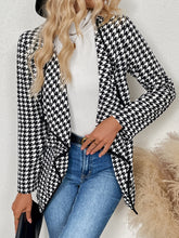 Load image into Gallery viewer, Houndstooth Open Front Long Sleeve Jacket
