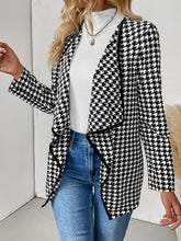 Load image into Gallery viewer, Houndstooth Open Front Long Sleeve Jacket
